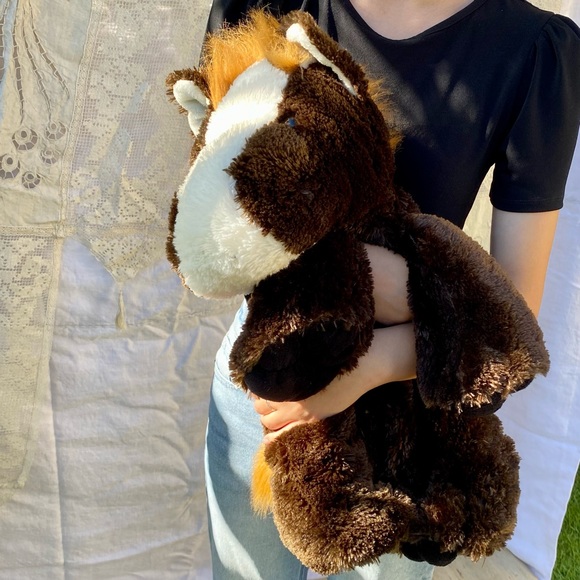 Kellytoy Horse Plush Brown White Black Weighted Made in Korea Large - Picture 9 of 16